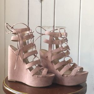 Charlotte Russe 5 inch rose/blush heels
